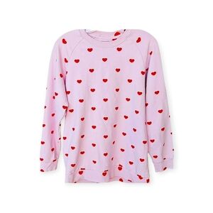 Hugo Loves Tiki x Kip & Co Pink Hearts Print Sweatshirt, Size Medium